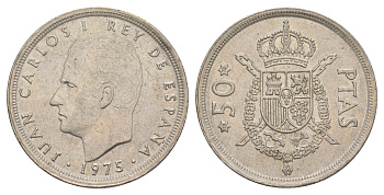 Испания 50 песет 1975 (78) M, Хуан Карлос I (1975-2014) KM 809 медно-никель 4645-643
