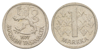 Финляндия 1 марка 1977 KM 49a медно-никель 4648-542