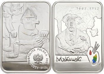 Польша 20 злотых 2005 Польские художники XIX-XX вв. Тадеуш Маковский, цветная эмаль KM 542 серебро PROOF 1090-3-12