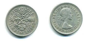 Великобритания 6 пенсов 1963 Елизавета II (1952-2022) KM 903, Spink 4149 медно-никель 89-1556