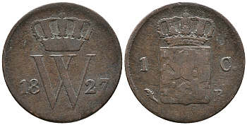 НИДЕРЛАНДЫ 1 ЦЕНТ 1827 В KM 47 медь 34-837