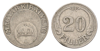 Венгрия 20 филлеров 1926 KM 508 медно-никель 4676-1122