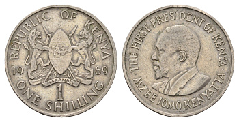 Кения 1 шиллинг 1969 Джомо Кениата KM 14 медно-никель 4114-434