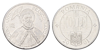 Румыния 1000 лей (леев) 2001 Константин Брынковяну (1654-1714) KM 153 алюминий 3459-747