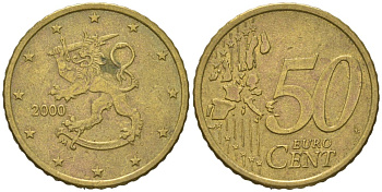 Финляндия 50 евроцентов 2000 M KM 103 нордик 4529-1052