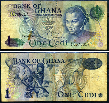 Гана 1 седи 1976 2 января 1976, серия Z|2 Pick 13 c (1) бумага 8592-19-1-1