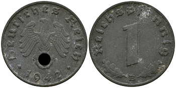 Германия 1 рейхспфенниг 1942 E KM 97, J. 369 цинк 4174-252