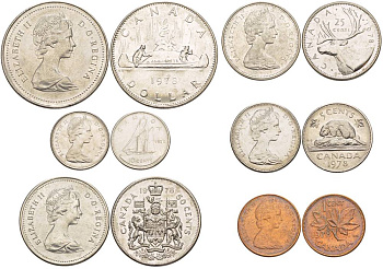 Канада набор из 6 монет 1978 официальный набор, в деревянной коробке UNC 1-6-4-33