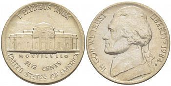 США 5 ЦЕНТОВ 1984 P, ДЖЕФФЕРСОН KM A192 медно-никель 214-712