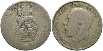 Великобритания 1 шиллинг 1921 Георг V (1910-1936) KM 816a, Spink 4023А серебро 4544-1236