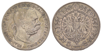 Австрия 5 крон 1900 Франц Иосиф I (1848-1916) KM 2807 серебро 413-334