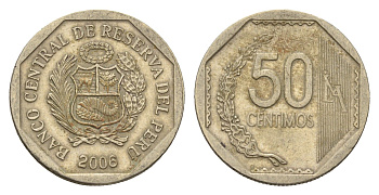 Перу 50 сентимо 2006 KM 307.4 медно-никель 4114-1152