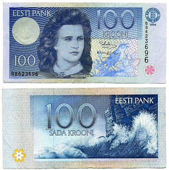Эстония 100 крон 1994 Pick 79а, Сергеев 15 бумага 8615-10-3-2