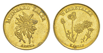 Германия аптечный жетон-токен "Мейнхард талер-Вереталер" ND диаметр 18 мм, вес 2,8 гр сталь плакированная латунью 4613-523