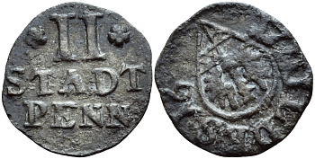 ХИЛЬДЕСХАЙМ 2 ПФЕННИГА 1716 СВОБОДНЫЙ ГОРОД KM 252 серебро 560-665