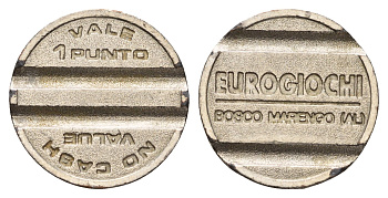 Италия жетон для игровых автоматов eurogiochi диаметр 23 мм, вес 4,9 гр белый металл 4670-646
