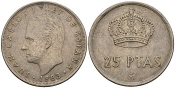 Испания 25 песет 1983 Хуан Карлос I (1975-2014) KM 824 медно-никель 183-112