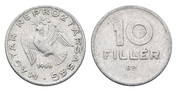 Венгрия 10 филлеров 1966 BP KM 547 алюминий 4665-815