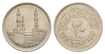 Египет 20 пиастров 1992 KM 733 медно-никель 4638-1114