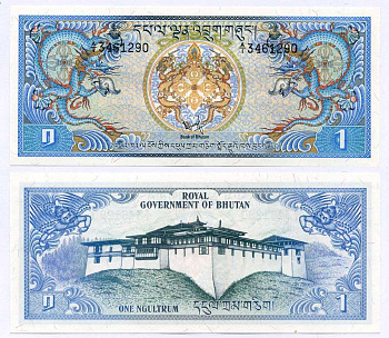 Бутан 1 нгултрум 1981 Pick 5 бумага UNC (пресс) 8612-25-2-1