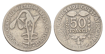 Западная Африка (ВСЕАО) 50 франков 1975 KM 6 медно-никель 4114-223