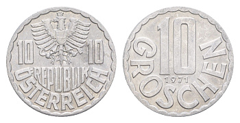 Австрия 10 грошей 1971 KM 2878 алюминий 4643-448