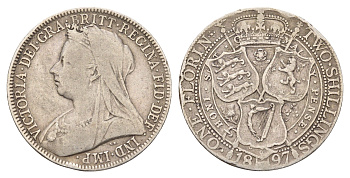Великобритания 2 шиллинга (флорин) 1897 Виктория (1837-1901) KM 781, Spink 3939 серебро 441-1242