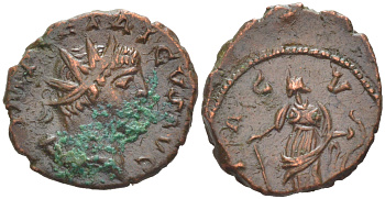 Римская Империя, императоры в Галлии антониниан 273 - 274 Тетрик II, IMP TETRICVS AVG, локальная чеканка в Галлии RIC биллон 1073-24-43