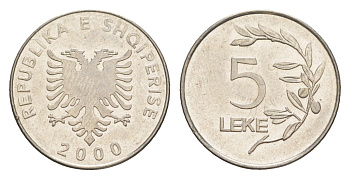 Албания 5 леков 2000 KM 76 сталь плакированная никелем 4158-618