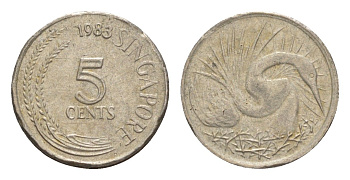 Сингапур 5 центов 1983 KM 2 медно-никель 4640-538
