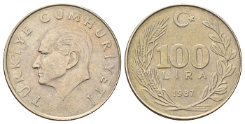 Турция 100 лир 1987 Кемаль Ататюрк KM 967 медь никель цинк 4692-813