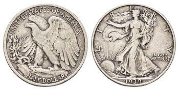 США 1/2 доллара (50 центов) 1939 S KM 142 серебро 4127-2134