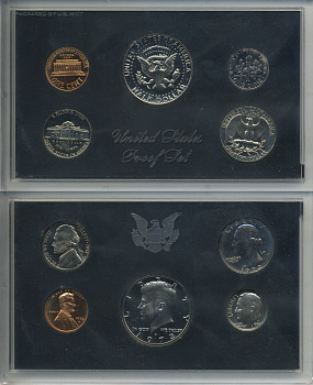 США официальный набор из 5 монет 1972 S, набор президентов, в пластике, оригинальная коробка, Кеннеди PROOF 00-00