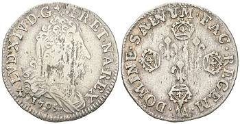 Франция 10 солей = 1/8 экю 1705 AA, Людовик XIV (1643-1715) KM 348.1 серебро 63-624