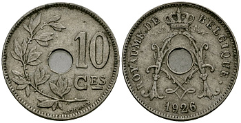 Бельгия 10 сантимов 1926 Belgique KM 85 медно-никель 4172-945
