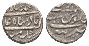 Индия, Империя Великих Моголов 1 рупия 1733 AH 1133, Мухаммад Шах (1719-1748) KM?436.37 серебро 1516-1424