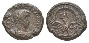 Римская Империя, Провинция Египет тетрадрахма 264-265 Галлиен, бюст императора/орел с распростертыми крыльями, венок, Александрия, (из старой нидерландской коллекции) Dattari 5291 биллон 1100-9-22