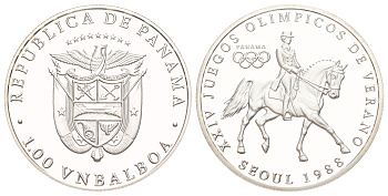 Панама 1 бальбоа 1988 XXIV летние Олимпийские Игры, Сеул 1988 - Конный спорт X M7 медно-никель PROOF 3711-1533
