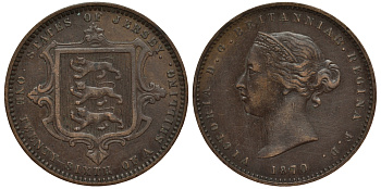 Джерси 1/26 шиллинга 1870 Виктория (1837-1901) KM 4 бронза 650-424