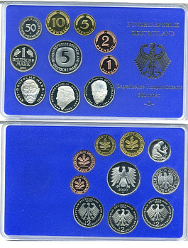 ФРГ государственный набор из 10 монет 2000 D    PROOF  3-5-3-34