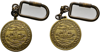 Бавария памятный БРЕЛОК 130 ЛЕТ ОКРУЖНОЙ СБЕРКАССЕ ГОРОДА МЮЛЬДОРФ-НА-ИННЕ бронза 1090-4-31