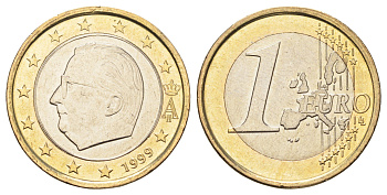 Бельгия 1 евро 1999 Альберт II (1993-2013) KM 230 биметалл UNC 4654-713