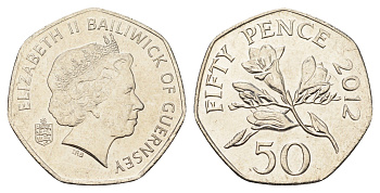 Гернси 50 пенсов 2012 KM 156 медно-никель UNC 4660-851