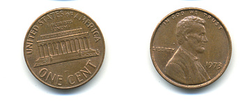 США 1 ЦЕНТ 1973 ЛИНКОЛЬН KM 201 медь цинк 179-328