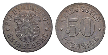 Гейдельберг 50 пфеннигов ND (1919-1920) Funck 203.4, Men05 11175.4, Men18 14006.4 железо 4636-1046