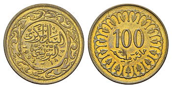 Тунис 100 миллимов 1993 АН 1414 KM 309 латунь UNC 89-1315