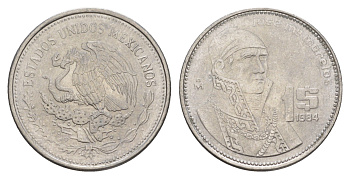 Мексика 1 песо 1984 Mo KM 496 медно-никель UNC 4637-622