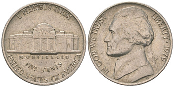 США 5 центов 1979 Джефферсон KM A192 медно-никель 192-1051