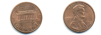 США 1 цент 1999 D, Авраам Линкольн KM 201b цинк плакированный медью UNC 179-524