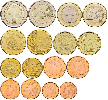 КИПР ЕВРОНАБОР ИЗ 8 МОНЕТ 2008 1, 2, 5, 10, 20, 50 ЕВРОЦЕНТОВ, 1 И 2 ЕВРО UNC 183-711